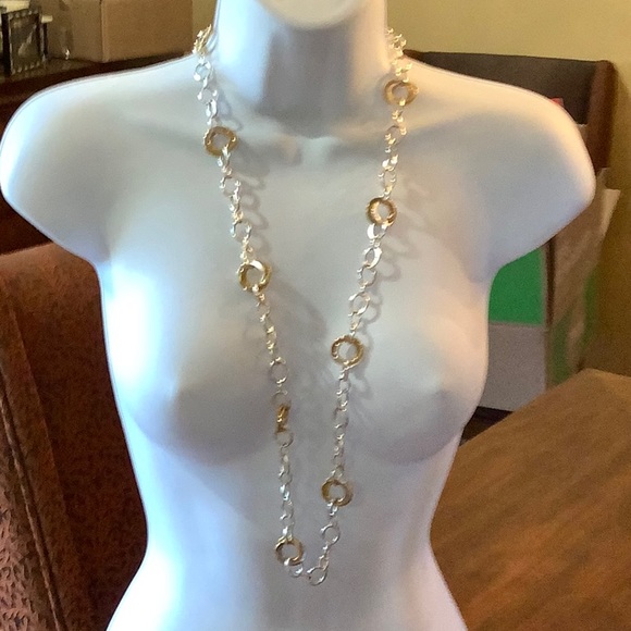 Long Mixed Metal Necklace - Picture 2 of 5